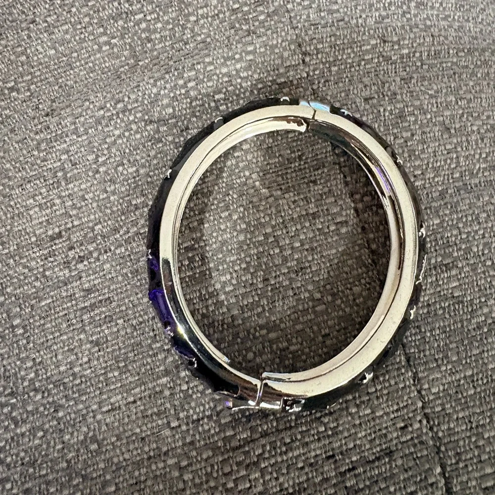 EUC Y2K Coach Celestial/Star Enamel Hinged Bangle Bracelet Black - Picture 4 of 5